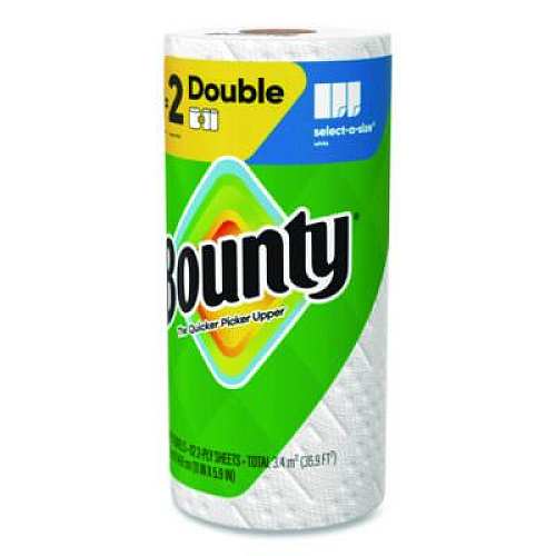 Bounty Select-a-Size Kitchen Roll Paper Towels, 2-Ply, 5.9 x 11, White, 82 Sheets/Double Roll, 24 Rolls/Carton (15708)