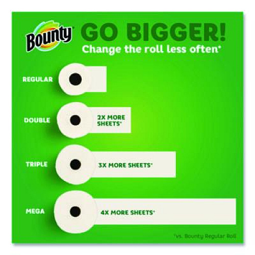 Bounty Select-a-Size Kitchen Roll Paper Towels, 2-Ply, 5.9 x 11, White, 82 Sheets/Double Roll, 24 Rolls/Carton (15708)