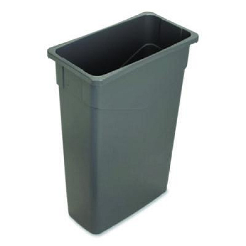 Carlisle TrimLine Rectangle Waste Container, 23 gal, Plastic, Gray, 4/Carton (34202323)