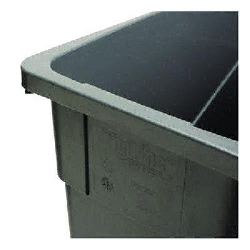 Carlisle TrimLine Rectangle Waste Container, 23 gal, Plastic, Gray, 4/Carton (34202323)