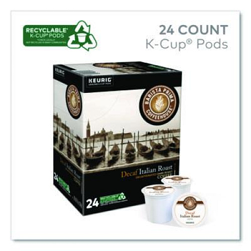 Barista Prima Coffeehouse Decaf Italian Roast Coffee K-Cups, 24/Box, 4 Boxes/Carton (8506CT)