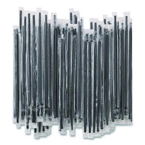 Berkley Square Wrapped Polypropylene Stirrers, 7.75", Black, 500/Box (BEP89378)