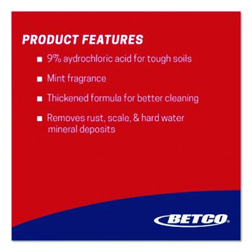 Betco Kling Toilet Bowl Cleaner, Mint-Wintergreen Scent, 32 oz Bottle, 12/Carton (0751200)