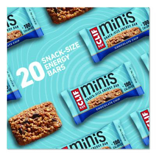 CLIF Bar Energy Bar, Mini Chocolate Chip, 0.99 oz Bar, 20/Box (CCC37654)