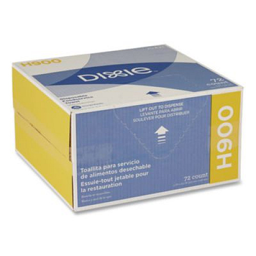 Dixie H900 Disposable Cleaning Towel, 1-Ply, 13 x 23.5, White/Blue, 72 Towels/Box (29421)