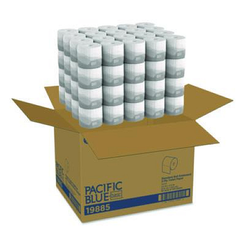 Georgia Pacific Professional Pacific Blue Basic Embossed Bathroom Tissue, Septic Safe, 2-Ply, White, 550 Sheets/Roll, 80 Rolls/Carton (19885)