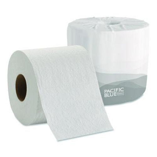 Georgia Pacific Professional Pacific Blue Basic Embossed Bathroom Tissue, Septic Safe, 1-Ply, White, 550 Sheets/Roll, 80 Rolls/Carton (1988101)