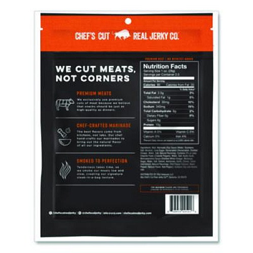 Chef's Cut Real Steak Jerky, Chipolte Cracked Pepper, 2.5 oz Bag (CCR00501)