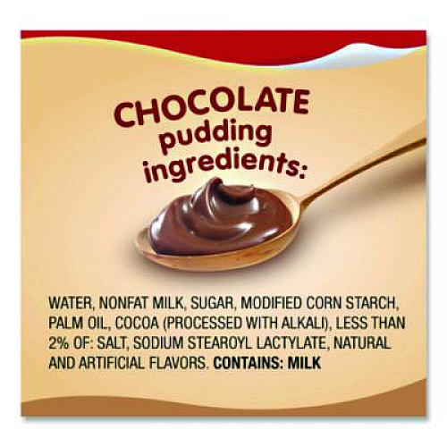 Snack Pack Pudding Cups, Chocolate, 3.5 oz Cup, 48/Carton (HUN55418)