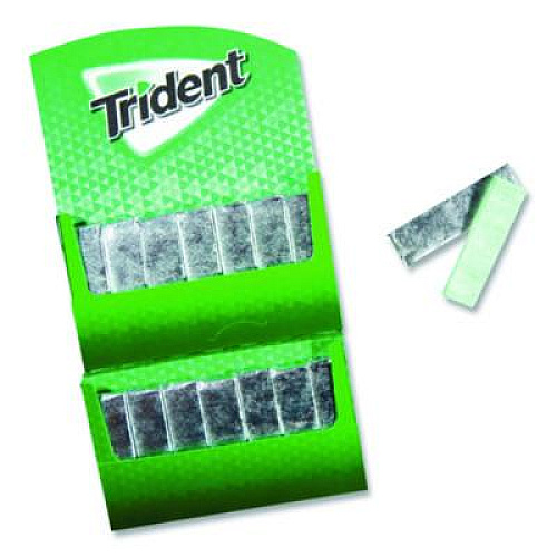 Trident Sugar-Free Gum, Spearmint, 14 Sticks/Pack, 12 Packs/Box (MOZ01106)