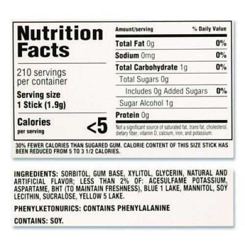 Trident Sugar-Free Gum, Spearmint, 14 Sticks/Pack, 12 Packs/Box (MOZ01106)