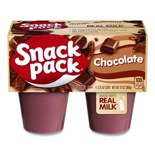 Snack Pack Pudding Cups, Chocolate, 3.5 oz Cup, 48/Carton (HUN55418)