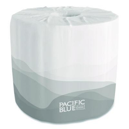 Georgia Pacific Professional Pacific Blue Basic Bathroom Tissue, Septic Safe, 1-Ply, White, 1,210 Sheets/Roll, 80 Rolls/Carton (1458001)