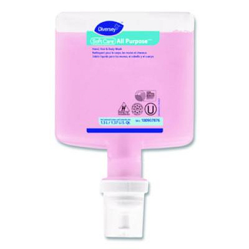 Diversey Soft Care All Purpose Hand, Hair and Body, Lemon Tea Splash Scent, 1.3 L, 6/Carton (100907876)