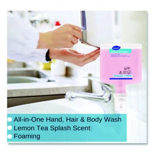 Diversey Soft Care All Purpose Hand, Hair and Body, Lemon Tea Splash Scent, 1.3 L, 6/Carton (100907876)