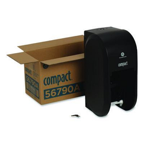 Georgia Pacific Professional Compact Vertical Double Roll Coreless Tissue Dispenser, 14.06 x 6.69 x 8.19, Black (56790A)