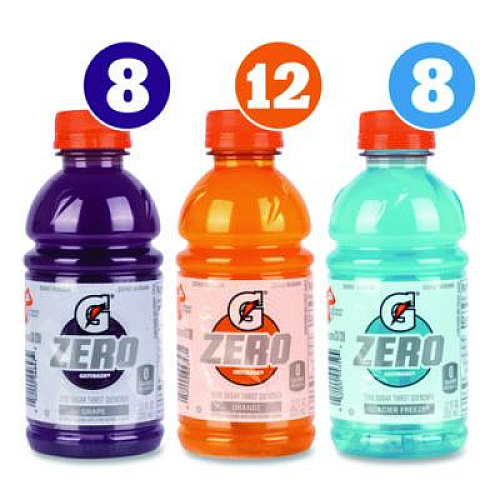 Gatorade Zero Variety Pack, Assorted Flavors, 12 oz Bottle, 28/Carton (22002527)