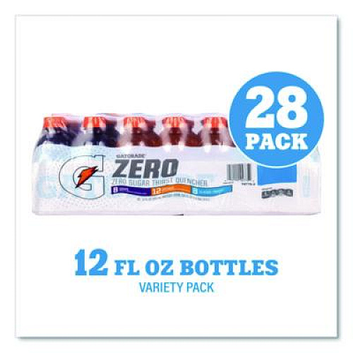 Gatorade Zero Variety Pack, Assorted Flavors, 12 oz Bottle, 28/Carton (22002527)