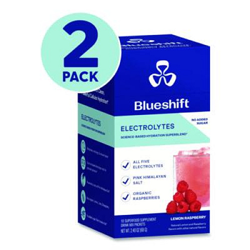 Blueshift Electrolyte Lemon Raspberry Drink Mix, 0.24 oz Packets, 10/Pack, 2 Packs/Carton (60004165)