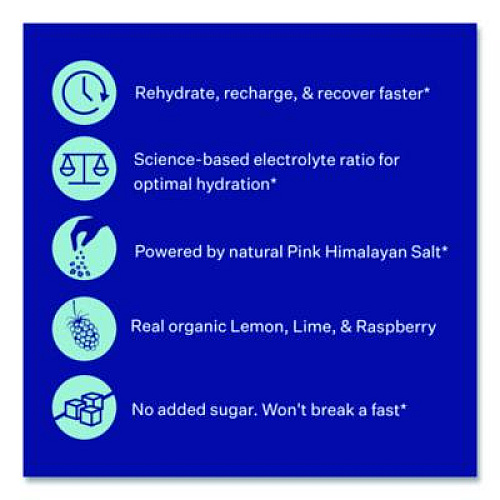 Blueshift Electrolyte Lemon Raspberry Drink Mix, 0.24 oz Packets, 10/Pack, 2 Packs/Carton (60004165)