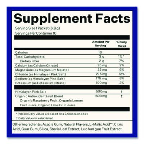 Blueshift Electrolyte Lemon Raspberry Drink Mix, 0.24 oz Packets, 10/Pack, 2 Packs/Carton (60004165)