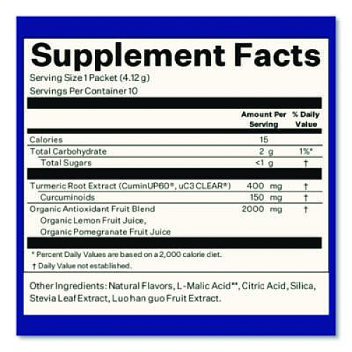 Blueshift Turmeric Citrus Medley Drink Mix, Citrus Medley Flavor, 0.16 oz Packets, 10/Pack, 2 Packs/Carton (60004166)