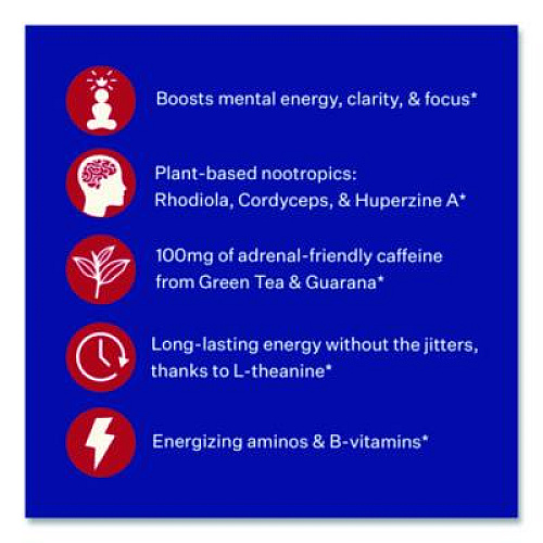 Blueshift Energy and Focus Forest Berry Drink Mix, 0.24 oz Packets, 10/Pack, 2 Packs/Carton (60004167)