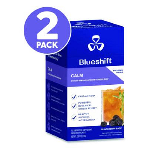 Blueshift Calm Blackberry Sage Drink Mix, 0.23 oz Packets, 10/Pack, 2 Packs/Carton (60004168)