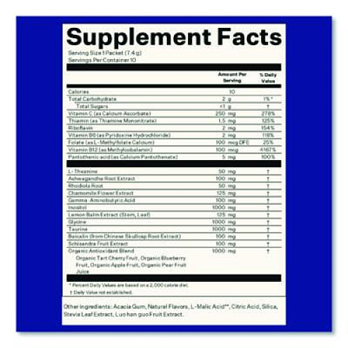 Blueshift Calm Blackberry Sage Drink Mix, 0.23 oz Packets, 10/Pack, 2 Packs/Carton (60004168)