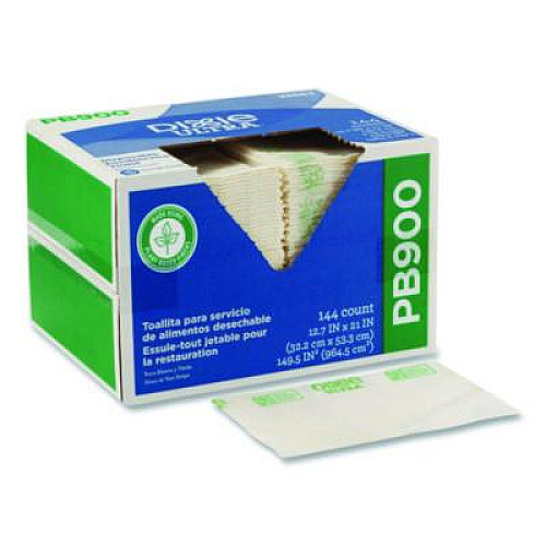 Dixie Dine-A-Cloth FLAX Foodservice Wipers, 1-Ply, 12.75 x 21, White, 144/Box (29662)