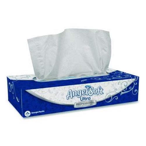 Angel Soft ps Ultra Facial Tissue, 2-Ply, White, 125 Sheets/Box, 10 Boxes/Carton (4836014)