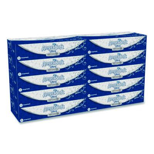 Angel Soft ps Ultra Facial Tissue, 2-Ply, White, 125 Sheets/Box, 10 Boxes/Carton (4836014)