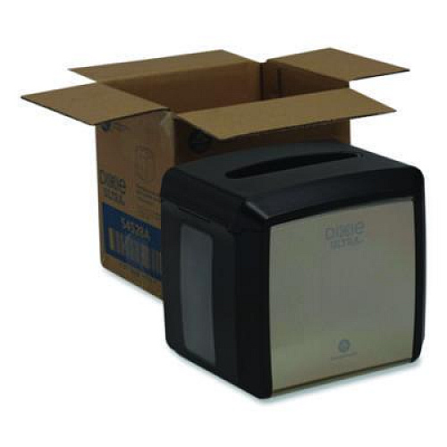 Dixie Tabletop Napkin Dispenser, 7.6 x 6.1 x 7.2, Stainless Black (54528A)