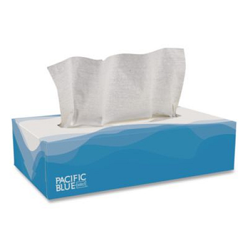 Georgia Pacific Professional Pacific Blue Select Facial Tissue, Flat Box, 2-Ply, White, 100 Sheets/Box, 30 Boxes/Carton (48100)