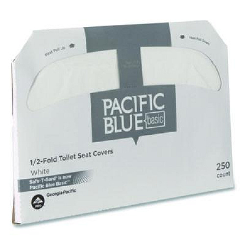 Georgia Pacific Professional Safe-T-Gard Half-Fold Toilet Seat Covers, 14.5 x 17, White, 250/Pack, 20 Packs/Carton (47046)