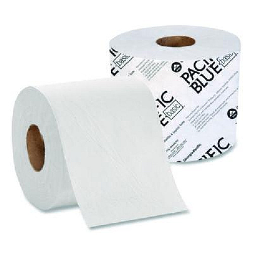 Georgia Pacific Professional Pacific Blue Basic High-Capacity Bathroom Tissue, Septic Safe, 2-Ply, White, 1,000 Sheets/Roll, 48 Rolls/Carton (1944801)