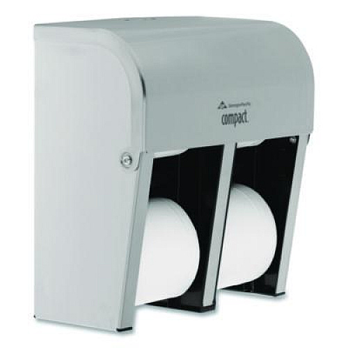 Georgia Pacific Professional Compact Quad Vertical Four-Roll Coreless Dispenser, 11.75 x 6.9 x 13.25, Stainless Steel (56748)