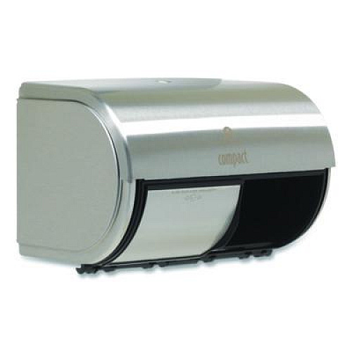 Georgia Pacific Professional Compact Coreless Side-by-Side Double Roll Tissue Dispenser, 10.13 x 6.75 x 7.13, Stainless Steel (56798)