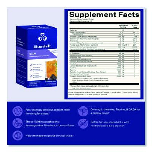 Blueshift Variety Pack Drink Mix, Assorted Flavors, Individual Packets, 10/Pack. 4 Packs/Carton (60004169)