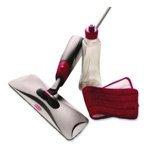 Rubbermaid Commercial Reveal Microfiber Spray Mop Kit, Microfiber Head, 54.5" Silver/Black Handle (1M15GRYRD)