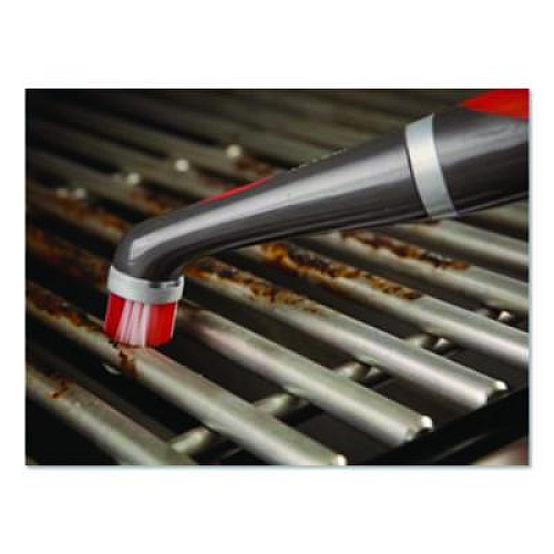 Rubbermaid Reveal Power Scrubber, Red/White Nylon Bristles, 1.73" Brush, Red Plastic Handle (2057486)