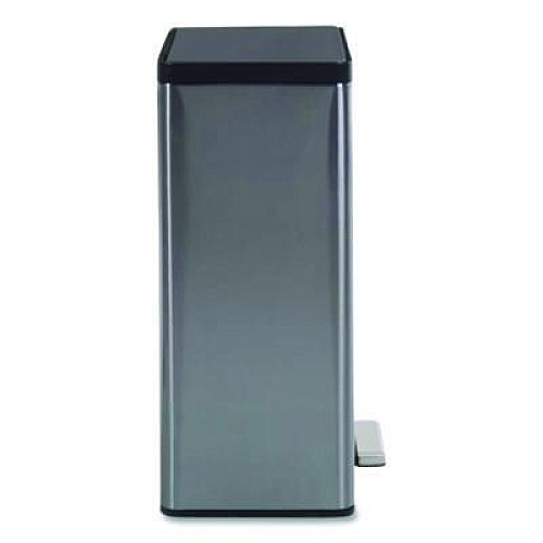 Rubbermaid Elite Step-On Trash Can, 12 gal, Metal, Charcoal Stainless Steel/Black (2112520)