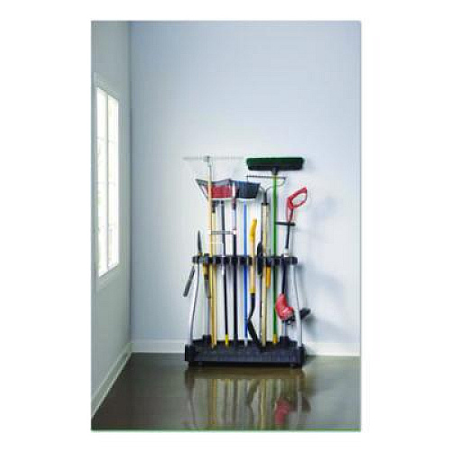 Rubbermaid FastTrack Garage Tool Tower Rack, Plastic, Holds Up to 40 Tools, 38" x 20.5" x 34.4", Black (2140834)