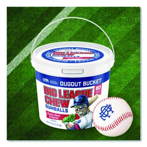 Big League Chew Bubble Gum Balls, Outta' Here Original, 80 Balls/Tub (FGM66056)