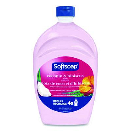 Softsoap Liquid Hand Soap Refills, Coconut and Hibiscus Scent, 50 oz,  6/Carton (US07162A)