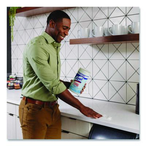 LYSOL Brand Disinfecting Wipes, 1-Ply, 7 x 7.25, Crisp Linen, White, 80 Wipes/Canister (89346)
