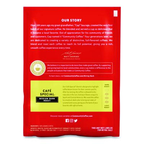 Community Coffee Cafe Special, 2.5 oz Packet, 40/Carton (CCI15104)