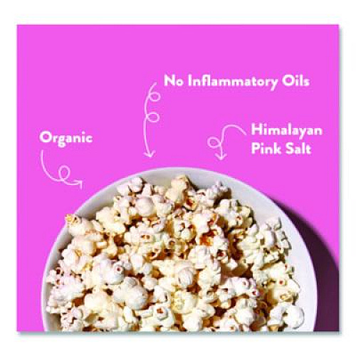 LesserEvil Snack Organic Himalayan Pink Salt Popcorn, 0.88 oz Bag, 18/Carton (LSN00141)