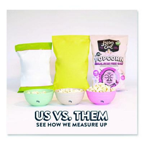 LesserEvil Snack Organic Himalayan Pink Salt Popcorn, 0.88 oz Bag, 18/Carton (LSN00141)