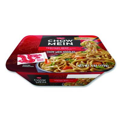 Nissin Teriyaki Beef Chow Mein Noodles, 4 oz Bowl, 8/Carton (NIS08723)